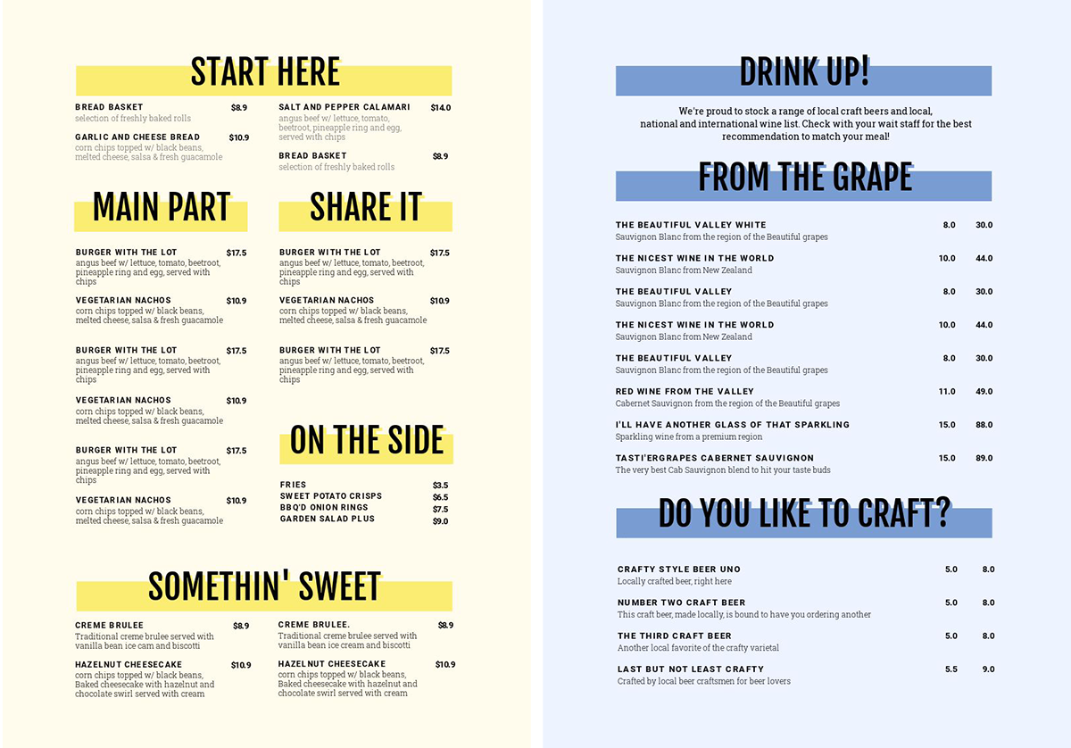 1 Menu Template, 10 Ways - Hack Your Visual Design Series ...