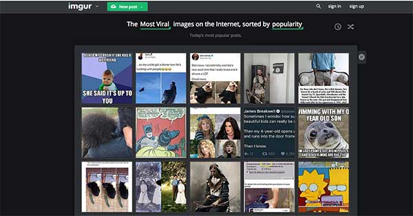 Imgur for sharing Visaul Content - 5 Ways to Share Your Infographic
