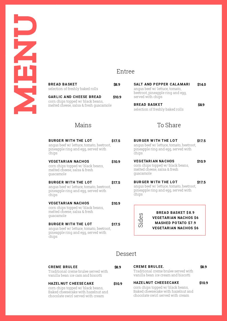 Right Justified Menu Design - 1 Menu Template, 10 Ways - Hack Your Visual Design Series