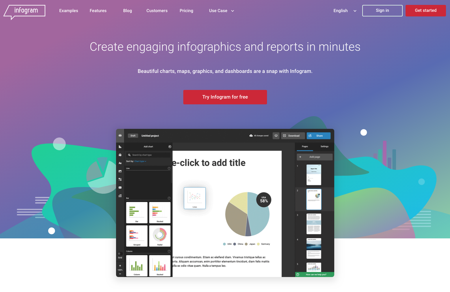 Infogram Website - 67 Awesome Visual Design Tools to Create Stunning Visual Content 