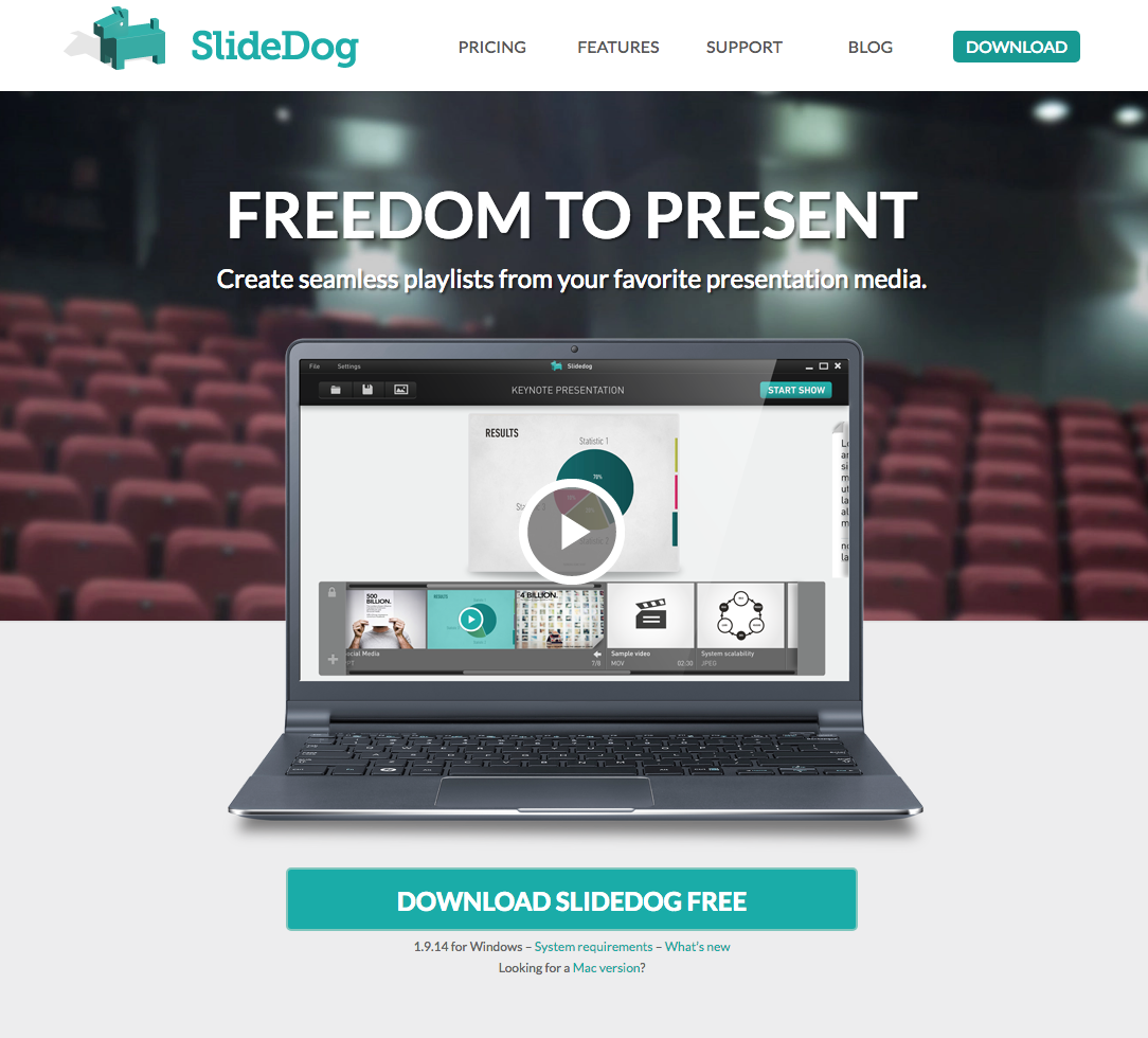 Slide Dog Website - 67 Awesome Visual Design Tools to Create Stunning Visual Content 