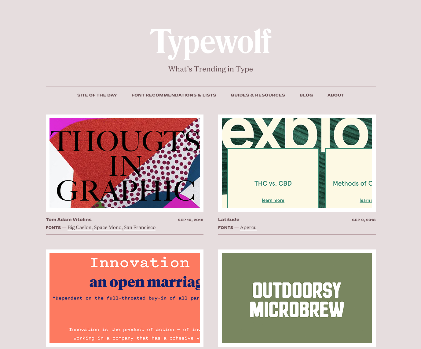 Typewolf Website -67 Awesome Visual Design Tools to Create Stunning Visual Content 