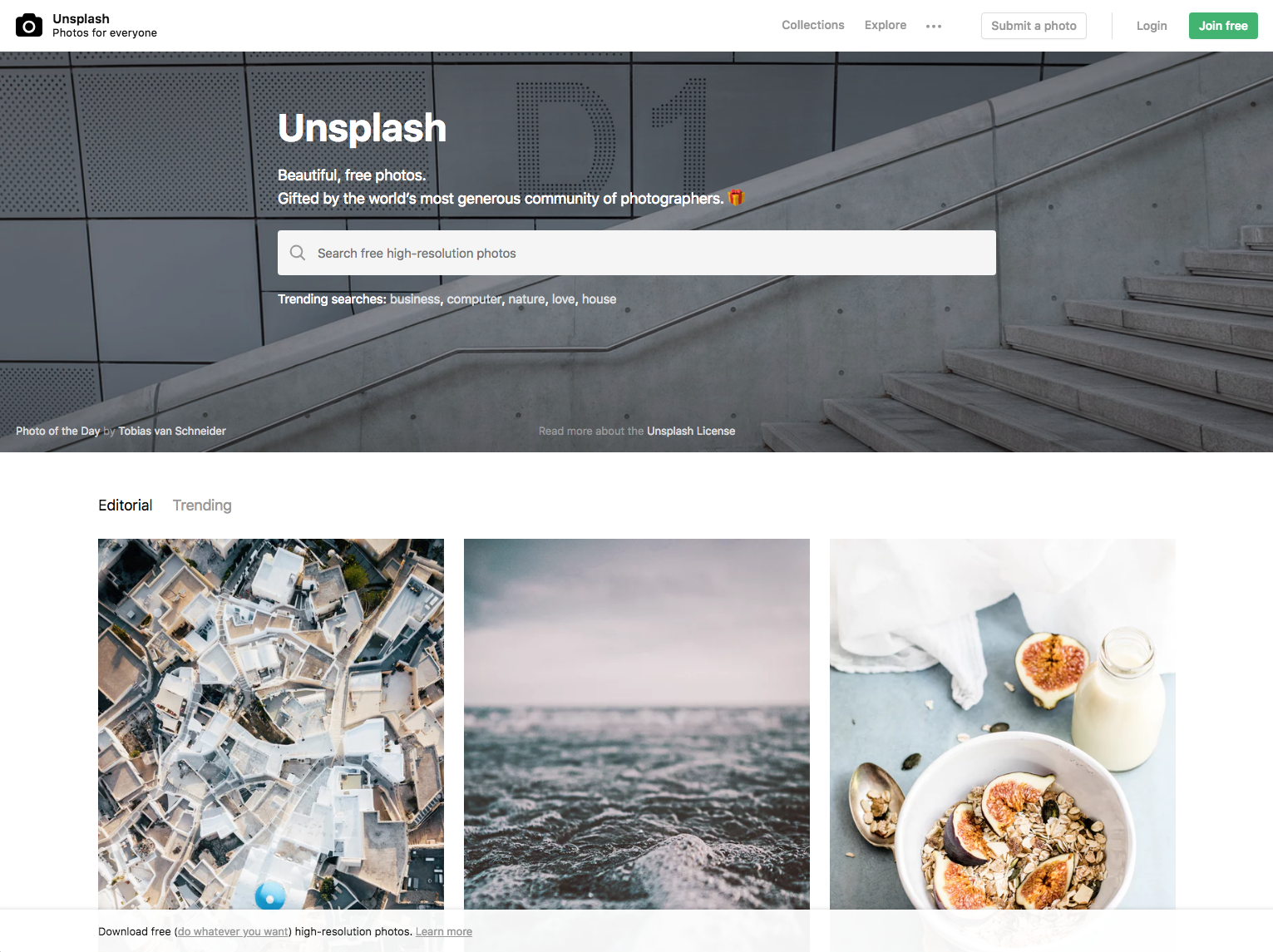 Unsplash Website - 67 Awesome Visual Design Tools to Create Stunning Visual Content