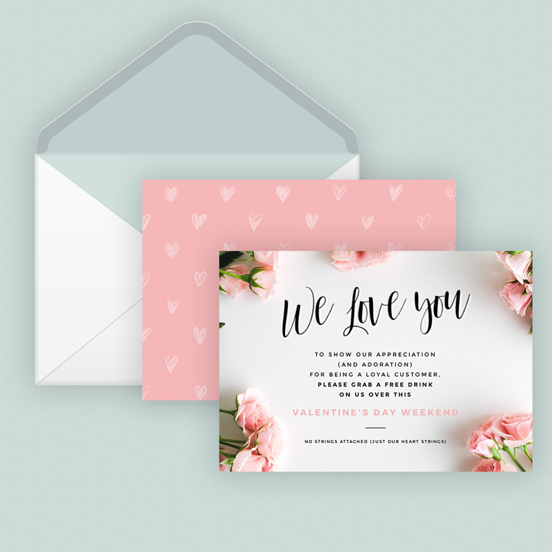 Valentine's Day Promotion Postcard - templates you can customise