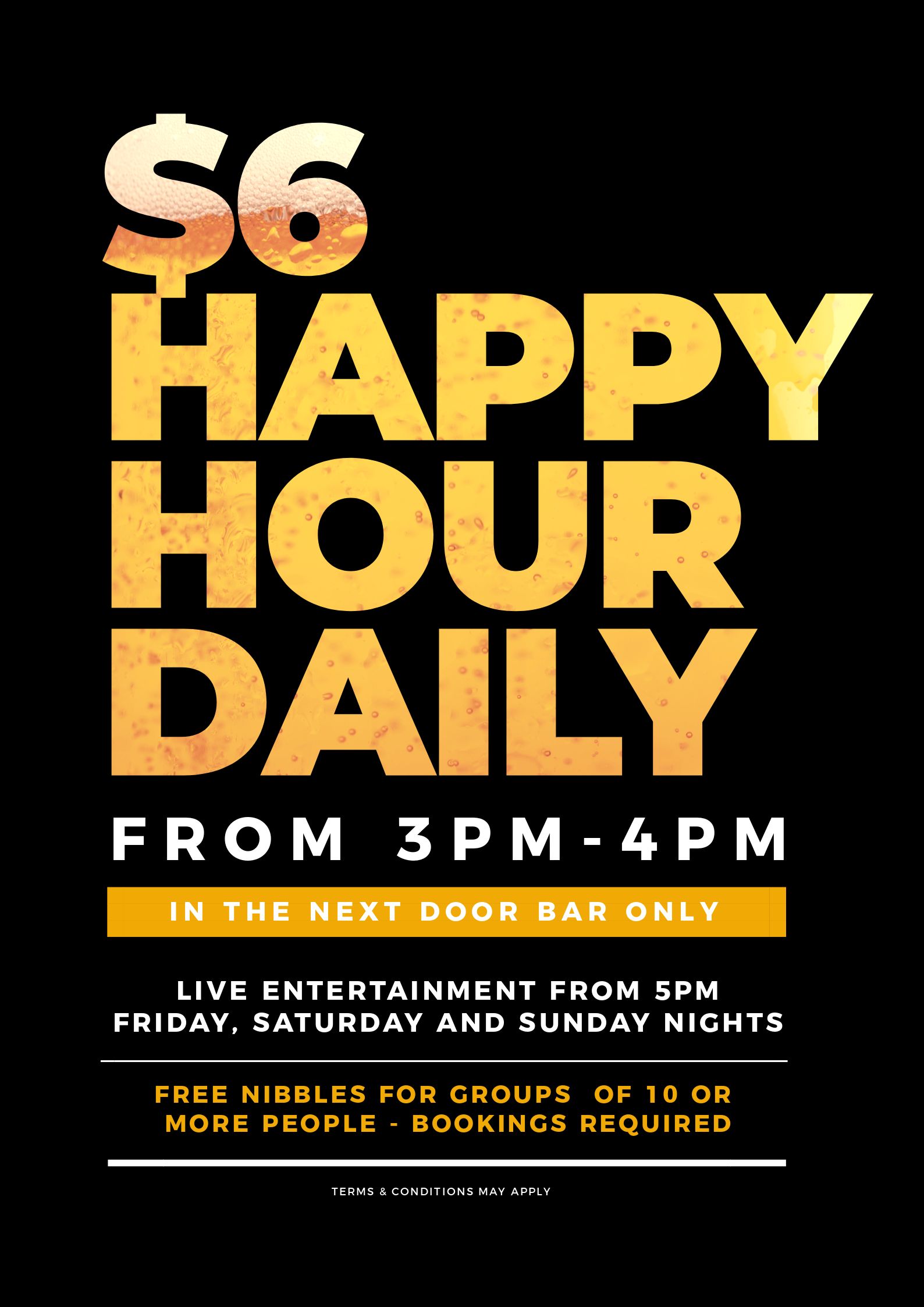 Happy Hour Poster - Image in Text Poster Designs 10 Ways - Hack Your Visual Design Series 