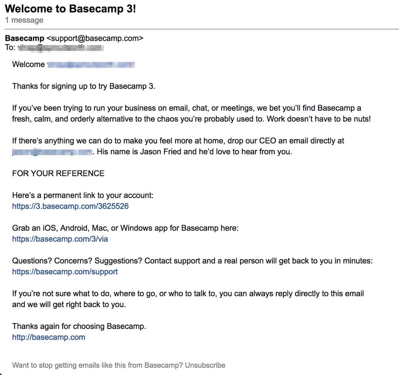 basecamp email