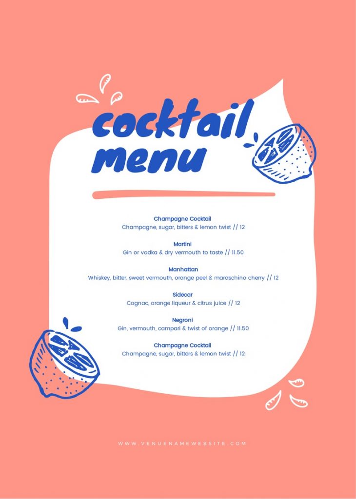 Cocktail Menu! 4 Creative Ways to Use Seasonal Menu Templates to Wow Customers