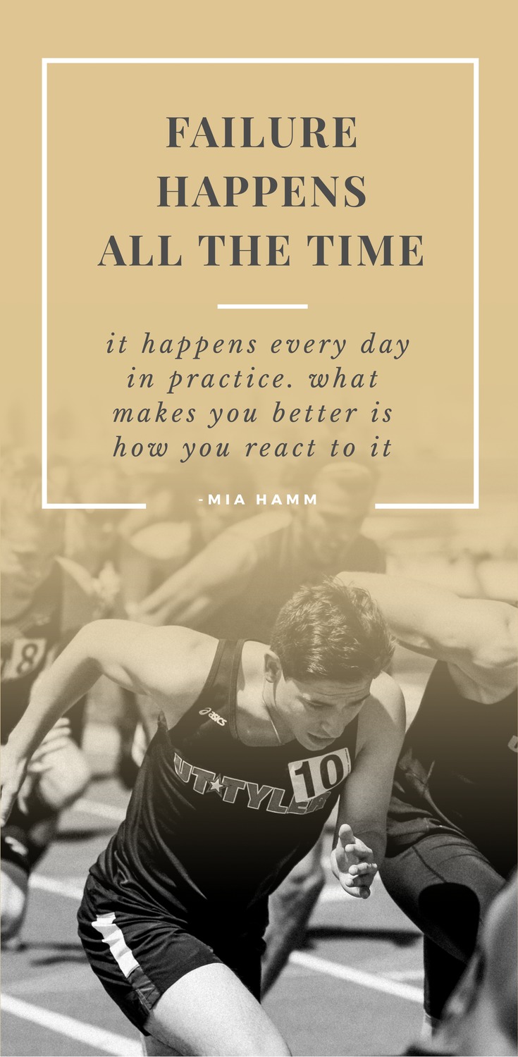 Failure happens all the time. It happens every day in practice. What makes you better is how you react to it. - Mia Hamm - 52 Inspirational Picture Quotes on Failure that will Make You Succeed + FREE Graphic Quote Templates.