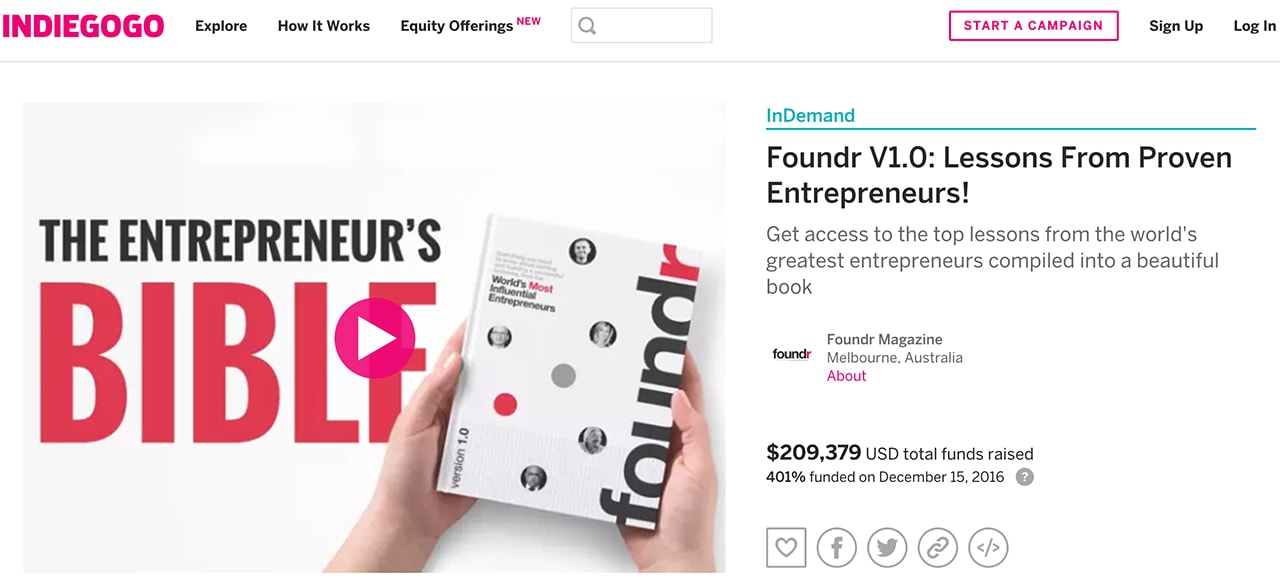 foundr indiegogo campaign