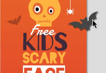 Free Kids Scary Face Painting Halloween Flyer template