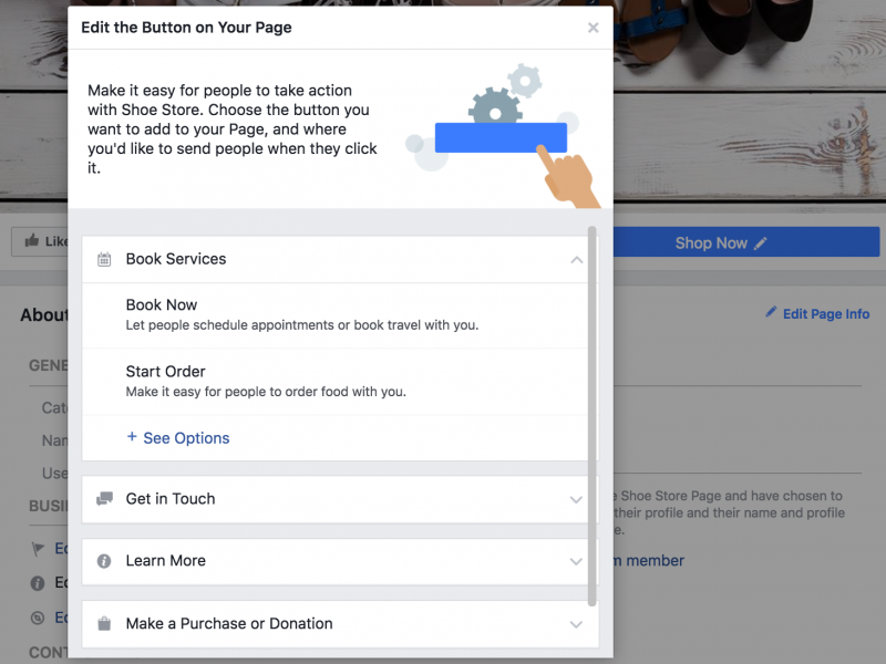 How to Use Location Marketing on Facebook and Instagram for Your Business - Updating your Call to action button