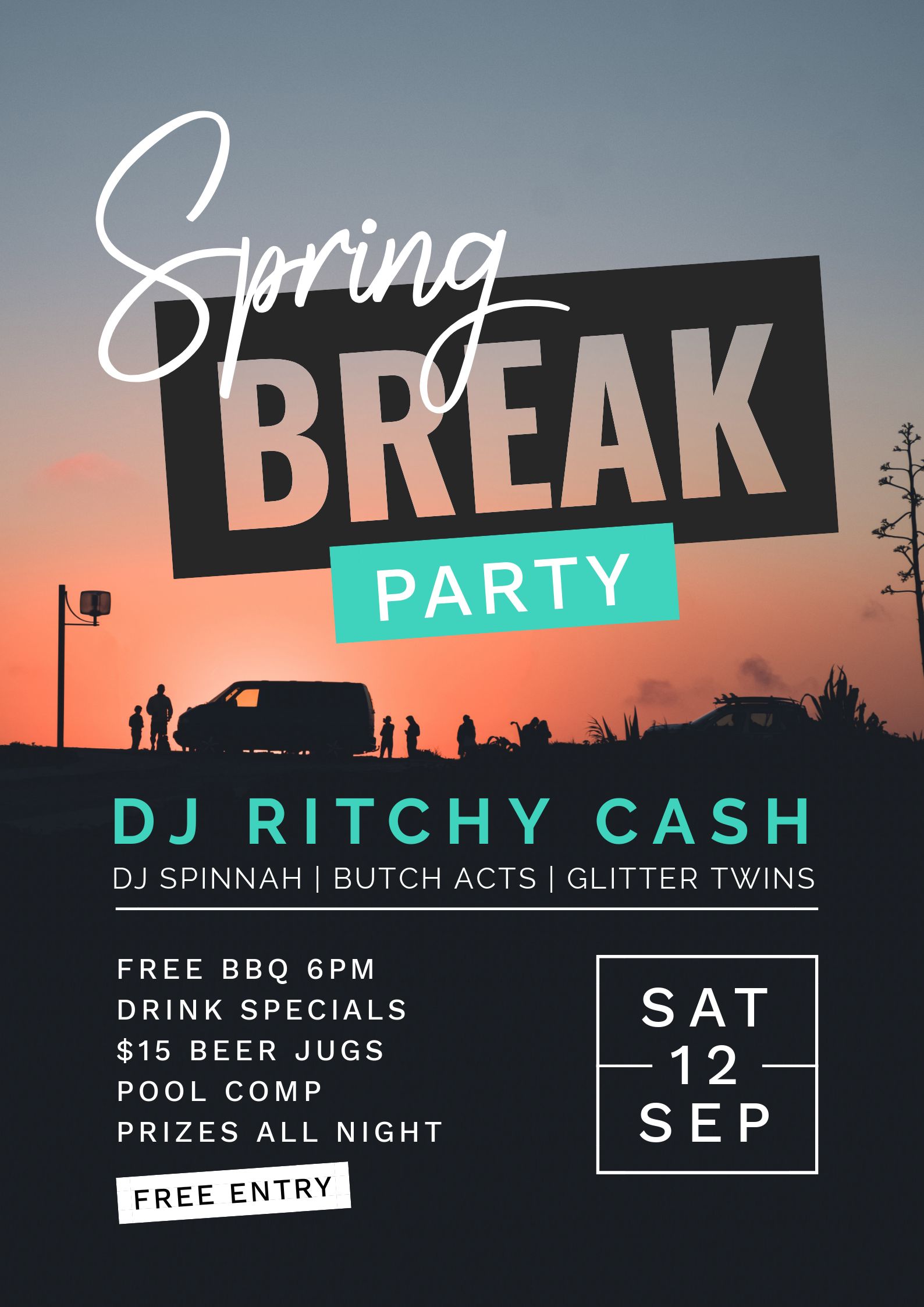 Spring Break Beach Party Poster using Text Masking - 7 Beautiful Text Masks - How to WOW with Images in Text 