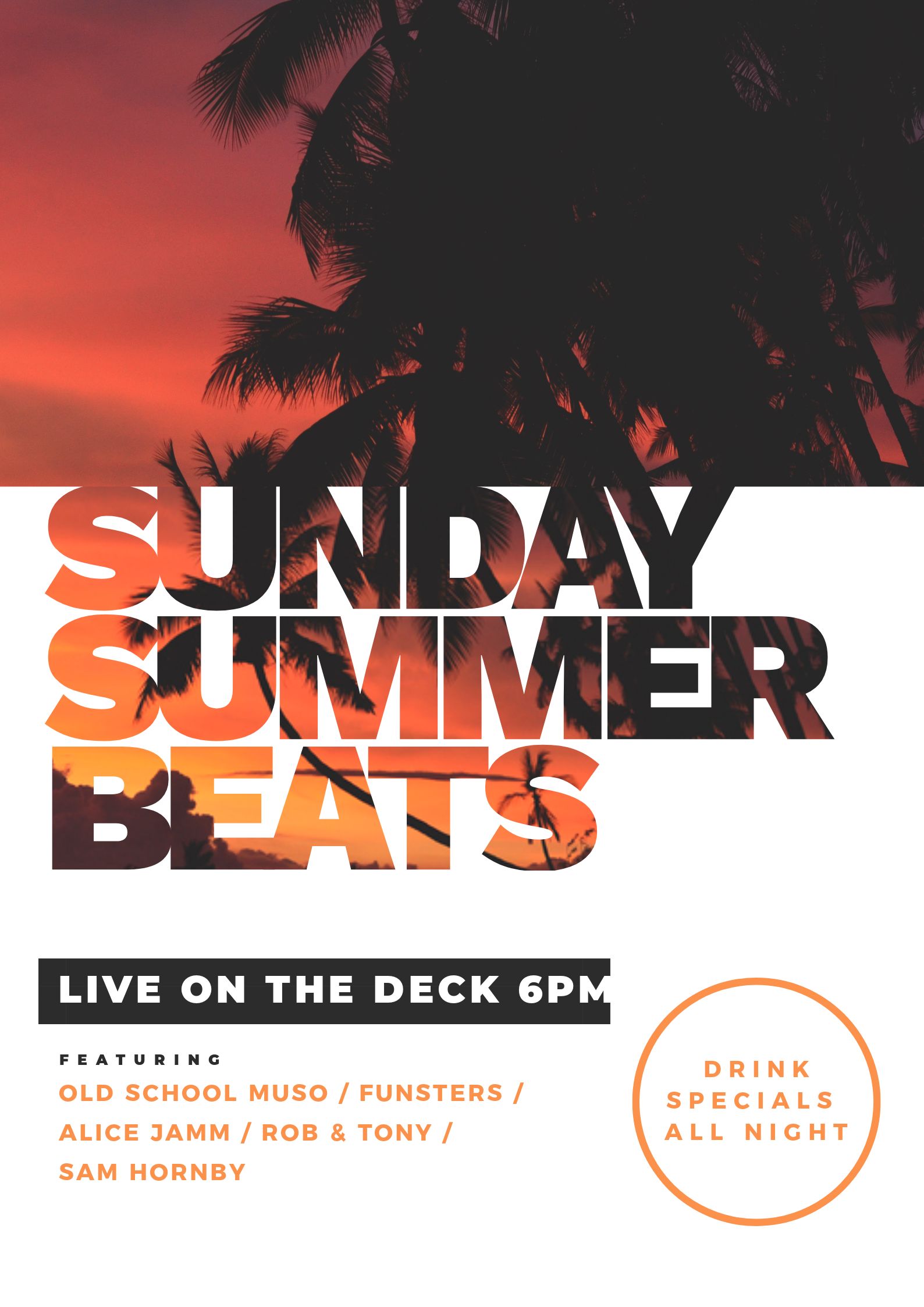 Sunday Summer Beats DJ Poster - 7 Beautiful Text Masks - How to WOW with Images in Text