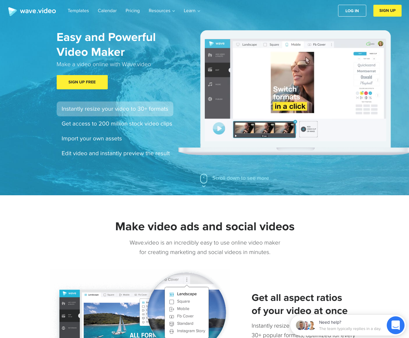 Wave.video website - 67 Awesome Visual Design Tools to Create Stunning Visual Content 